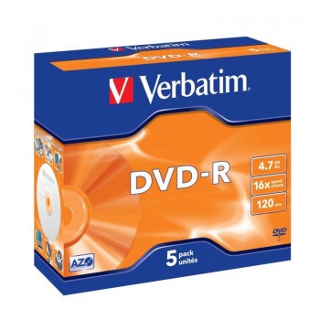 DVD-R Verbatim 16x 4.7GB (Jewel Case 5) MATT SILVER