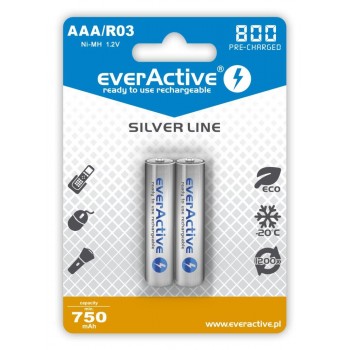 Akumulatorki AAA/R03 everActive Silver Line 800 mAh 2 sztuki