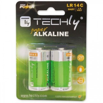 Baterie alkaliczne Techly 1,5V C R14, 2szt.
