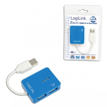 Hub USB LogiLink UA0136 4xUSB 2.0, niebieski