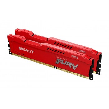 Pamięć DDR3 Kingston Fury Beast 8GB (2x4GB) 1600MHz CL10 1,5V czerwona