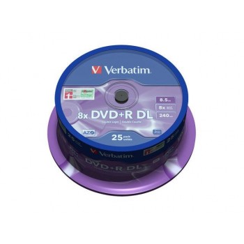 DVD+R Verbatim 8.5GB X8 Double Layer (25 Cake)
