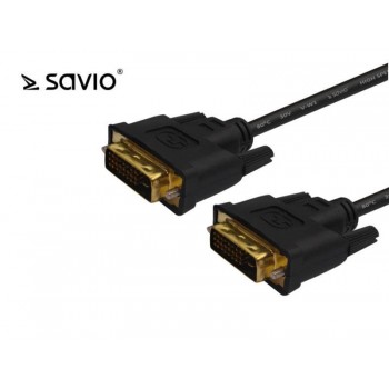 Kabel DVI DM – DVI DM 24+1 dual link Savio CL-31 1,8m Black