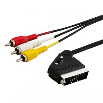 Kabel audio video Savio CL-133 SCART – 3xRCA 2m
