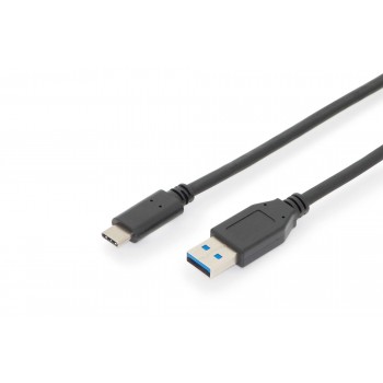 Kabel DIGITUS USB 3.1 Gen.2 SuperSpeed+ 10Gbps Typ USB C/A M/M, PD, czarny 1m