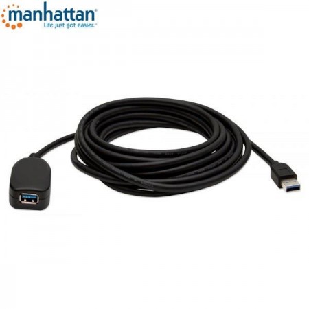 Kabel USB Manhattan aktywny USB 3.0 A-A M/F,5m, czarny