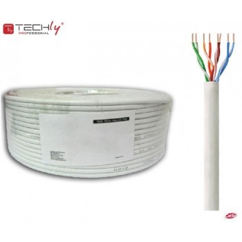 Kabel instalacyjny TechlyPro skrętka Cat5e U/UTP linka, 100m szary