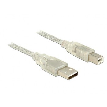 Kabel USB Delock AM-BM USB 2.0 1,5m przezroczysty