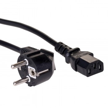 Kabel zasilający Akyga AK-PC-05A CEE 7/7 - IEC C13 250V/50Hz 10A 5m czarny
