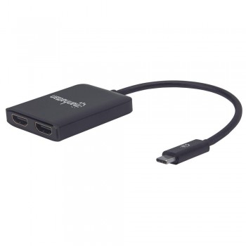 Kabel adapter Manhattan USB-C na 2xHDMI 4K*30Hz z MST HUB