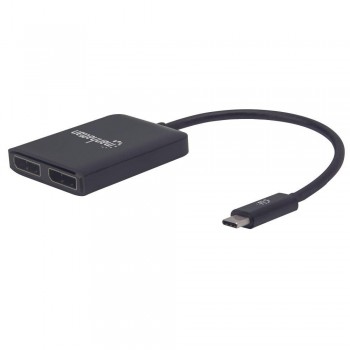 Kabel adapter Manhattan USB-C na 2xDisplaPort 4K z MST HUB