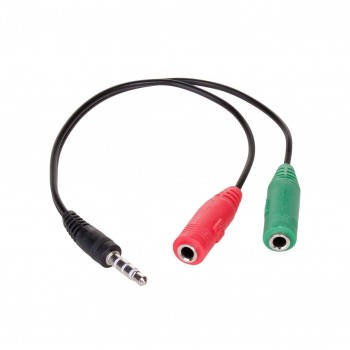 Kabel audio Akyga AK-AV-08 mini Jack (M)/2xmini Jack (F) 0,15m