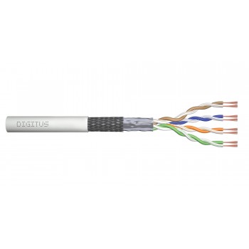 Kabel teleinformatyczny patchcordowy DIGITUS kat.5e, SF/UTP, linka, AWG 26/7, PVC, 305m, szary, karton