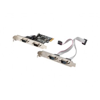 Karta Lanberg PCI Express - COM 9Pin x4 + śledzie low profile