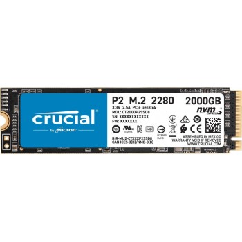 Dysk SSD Crucial P2 2TB M.2 PCIe 3.0 NVMe 2280 (2400/1900MB/s)