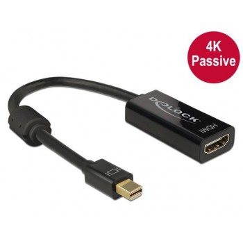 Kabel adapter Delock mini DisplayPort (M) - HDMI (F) 4K pasywny czarny