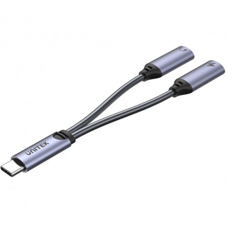Kabel adapter Unitek M206A 2x USB-C, audio, 18W