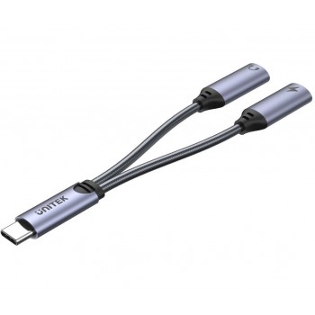 Kabel adapter Unitek M206A 2x USB-C, audio, 18W