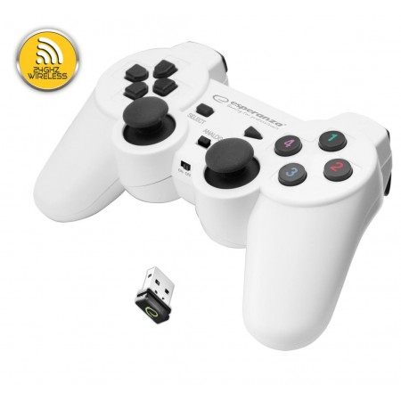 Gamepad bezprzewodowy 2.4GHz PS3/PC USB Esperanza "Gladiator" biało/czarny