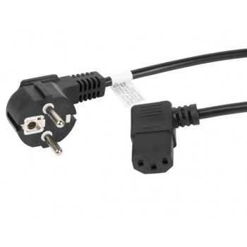 Kabel zasilający Lanberg CEE 7/7 - IEC 320 C13 kątowy 3m VDE czarny