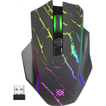 Mysz bezprzewodowa Defender URAN GM-503 optyczna 3200dpi czarna RGB AKUMULATOR 8 przycisków Gaming