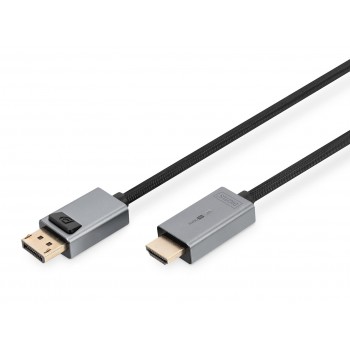 Kabel adapter DIGITUS PREMIUM DisplayPort - HDMI 4K 30Hz DP/HDMI M/M 1m