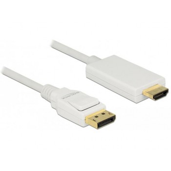 Kabel adapter Delock DisplayPort v1.2A - HDMI M/M 2m 4K biały