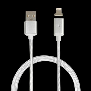 Kabel USB 2.0 iBOX IKULM1 A/M - Lightning/M, 1m, magnetyczny, biały