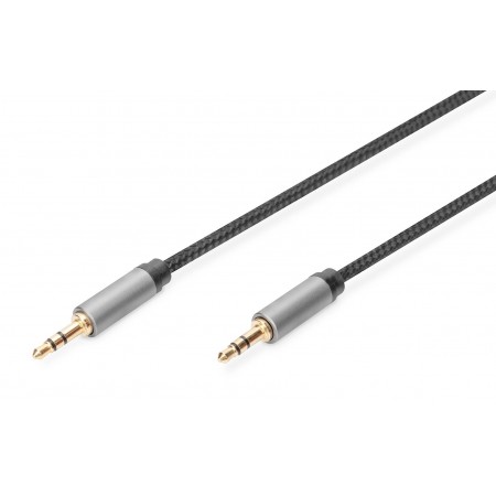 Kabel połączeniowy audio DIGITUS PREMIUM MiniJack Stereo Typ 3.5mm/3.5mm M/M nylon 1m