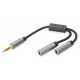 Kabel adapter headset DIGITUS PREMIUM MiniJack 3,5mm /2x 3,5mm MiniJack M/Ż nylon 0,2m