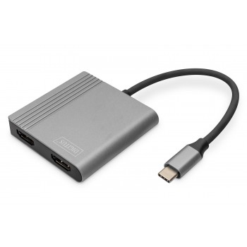Kabel adapter graficzny DIGITUS USB Typ C na 2x HDMI 4K 60Hz UHD 0,2m