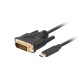 Kabel adapter Lanberg USB-C(M) - DVI-D(24+1) 1,8m czarny