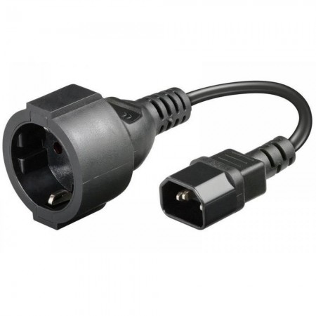 Kabel zasilający / adapter Manhattan C14/Schuko F 0,23m czarny