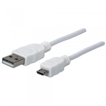Kabel Manhattan USB-A/Micro-B M/M 0,6m biały