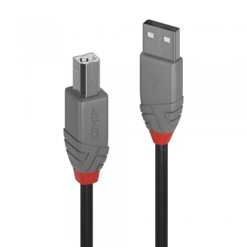 Kabel USB 2.0 LINDY Type A to B Cable, Anthra Line 2m Black