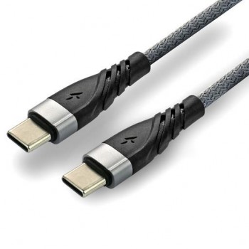 Kabel USB - USB-C / Typ-C everActive CBB-1CG 1m do 3A z obsługą szybkiego ładowania przewód pleciony szary