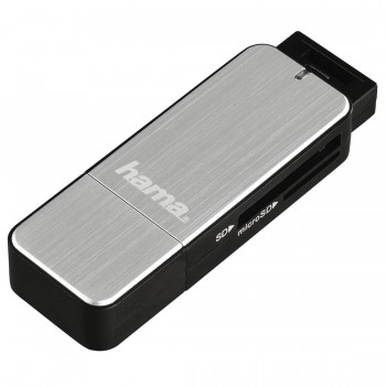 Czytnik kart Hama SD/microSD USB 3.0 srebrny