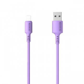 Kabel Somostel SMS-BP06 USB Iphone 3.1A Quick Charger 1.2m Powerline Macaron fioletowy