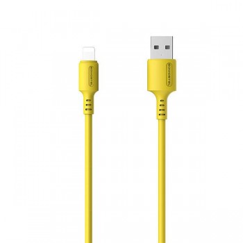 Kabel Somostel SMS-BP06 USB Iphone 3.1A Quick Charger 1.2m Powerline Macaron żółty