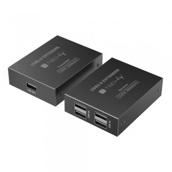 Extender / HUB Techly 4-Portowy USB 2.0 Cat6 do 150m