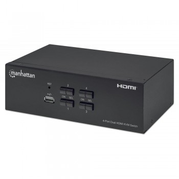 Przełącznik KVM Manhattan HDMI / USB 4x1 Dual-Monitor Video 4K*30Hz
