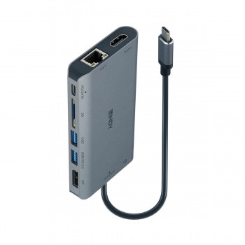 Replikator portów LINDY USB-C do 1xHDMI/1xDP/1xRJ45/2xUSB 3.0/1xUSB-C/1xSD/1xAudio