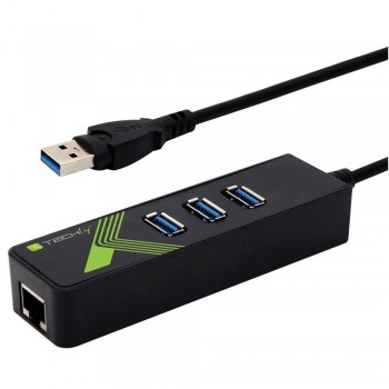 Karta sieciowa / Adapter Techly USB 3.0 na Gigabit RJ45 Hub 3x USB
