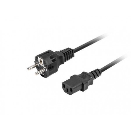 Kabel zasilający Lanberg CEE 7/7 - IEC 320 C13 1,8m VDE czarny prosty
