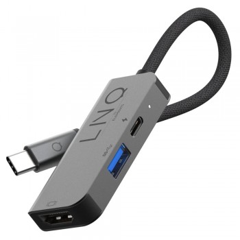 Replikator portów LINQ USB-C Hub 3w1 (HDMI 4K/60HZ,USB-A, USB-C PD100W)