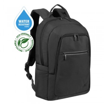Plecak do notebooka 15,6"-16" RivaCase ECO Alpendorf 7561, czarny, z ekologicznego, wodoodpornego materiału z recyklingu (rPET)
