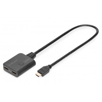 Kabel rozdzielacz/Splitter DIGITUS HDMI 2.0 UHD 4K 60Hz Typ HDMI A/2xHDMI A M/Ż czarny 0,5m