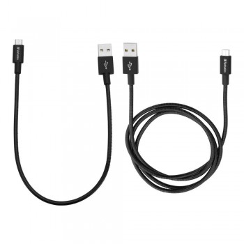 Kable Verbatim micro USB-B(M) - USB-A(M) 0,3m+1m czarne