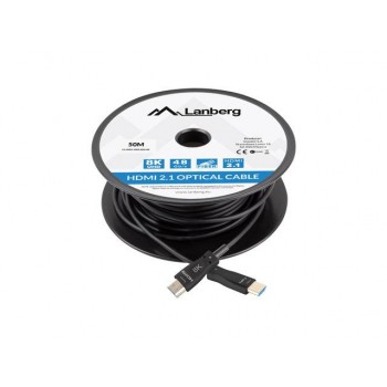 Kabel HDMI Lanberg M/M v2.1 50m 8K czarny optyczny AOC