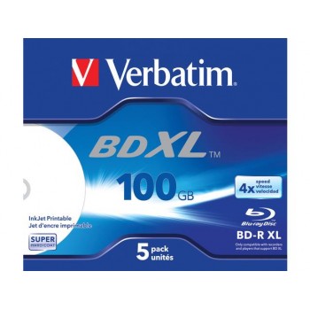 BD-R Verbatim XL 100GB X4 Wide inkjet printable (5 Jewel Case)